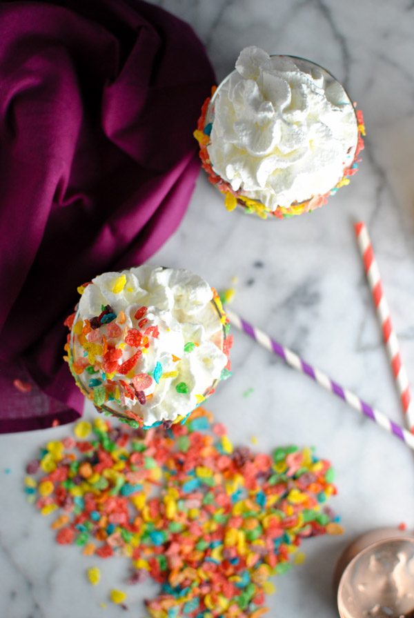 FRUITY PEBBLES BOOZY MILKSHAKES. I can't. a super easy, delishhhhh, and indulgent recipe. YAS. | thepikeplacekitchen.com