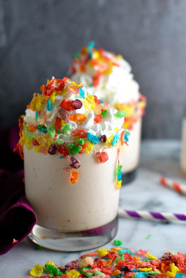 BOOZY FRUITY PEBBLES MILKSHAKES. I can't. a super easy, delishhhhh, and indulgent recipe. YAS. | thepikeplacekitchen.com