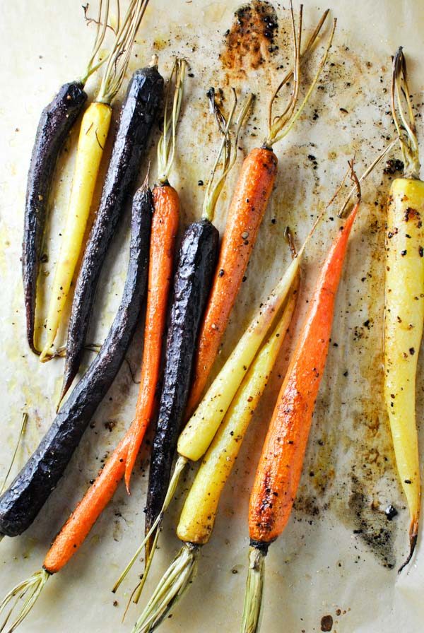 whole30 roasted rainbow carrots! we love them because they get a little bit sweet and caramel-y and wonderful | thepikeplacekitchen.com